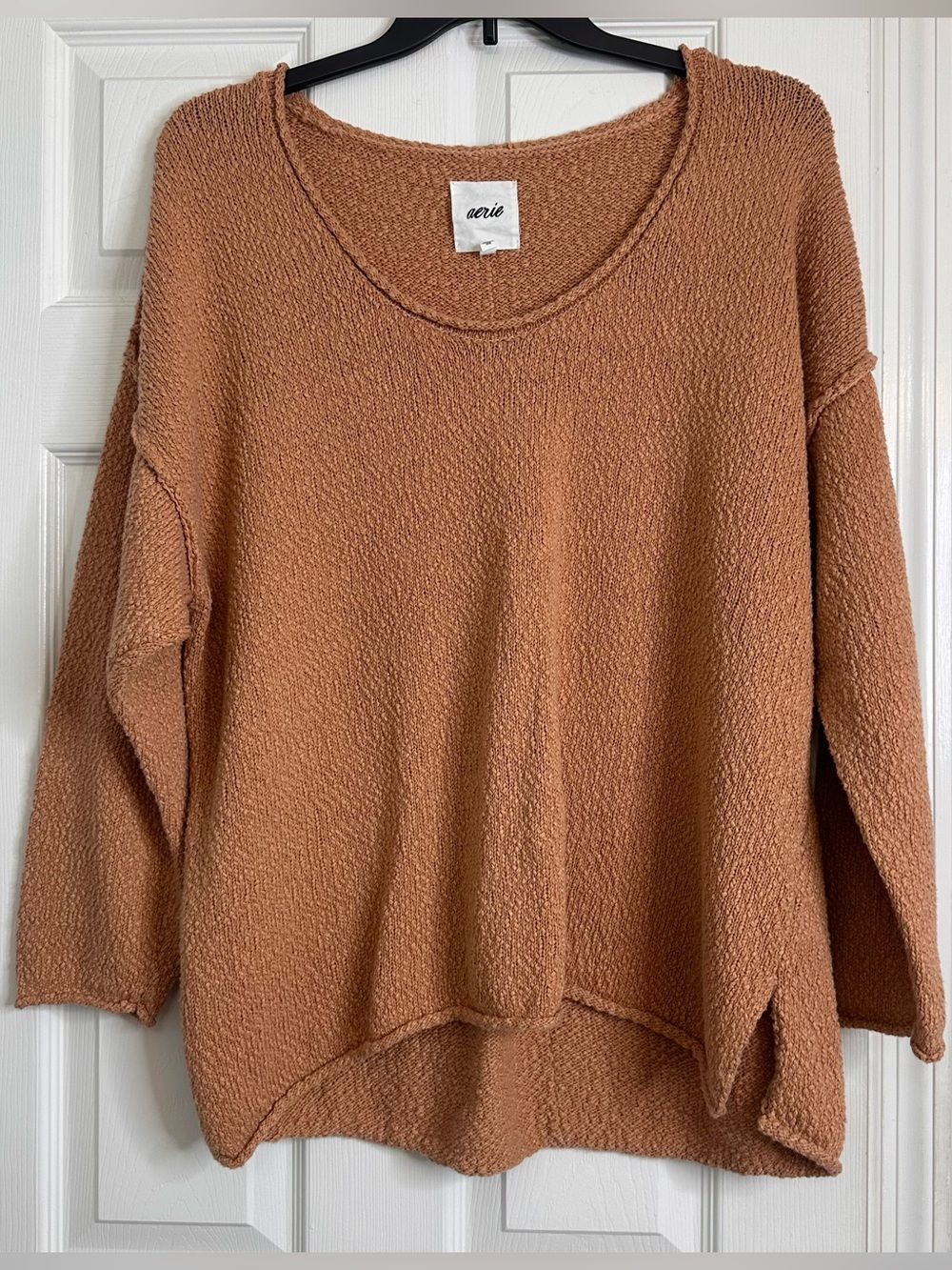 aerie Lightweight Scoop-Neck Oversized Sweater in Terracotta Women’s XL - Picture 7 of 9